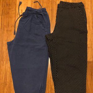 CATHY DANIELS Navy LEMON GRASS Black Capri Pants L